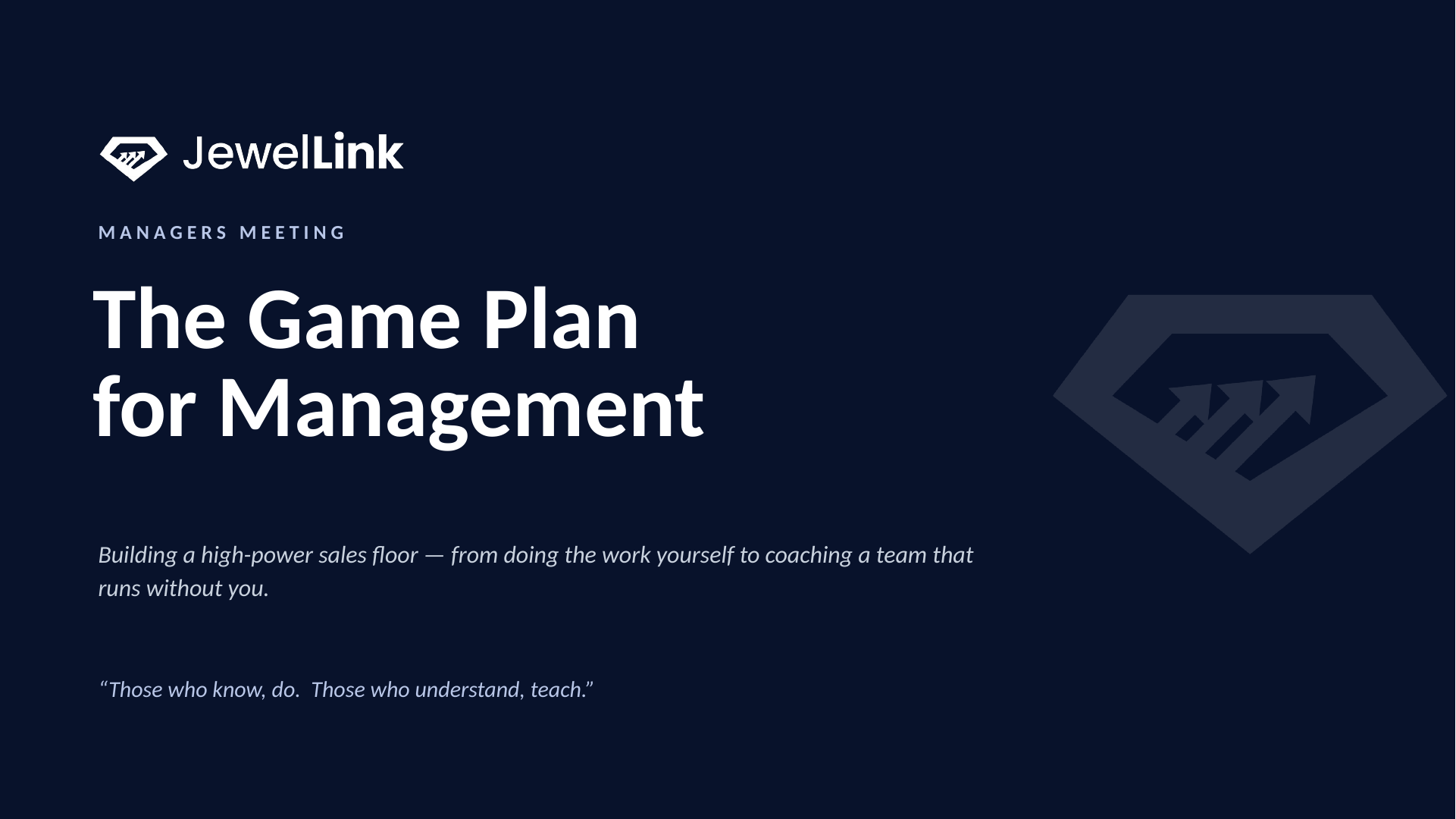 Management Game Plan title slide